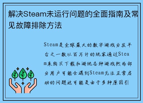解决Steam未运行问题的全面指南及常见故障排除方法